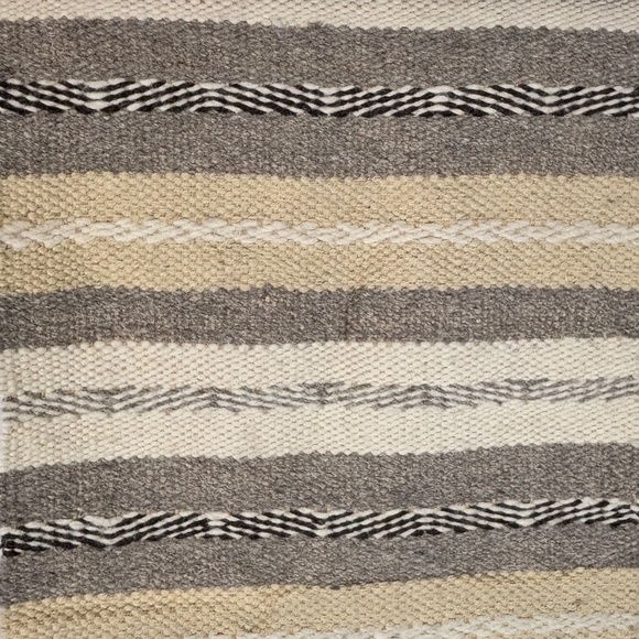 VTG Wool Hand Woven Table Runner Topper Small Rug 61 X 21 Neutral Earth Chunky - Picture 7 of 13